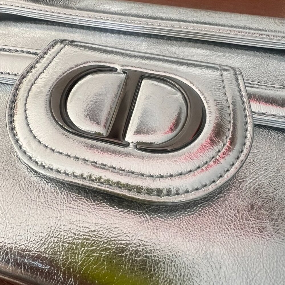 Christian Dior Silver Leather Clutch and Shoulder Bag Silvery - Picture 4 of 12